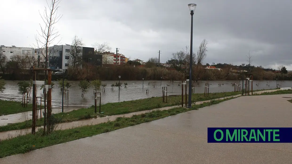 Parque do Flecheiro volta a ficar submerso em Tomar