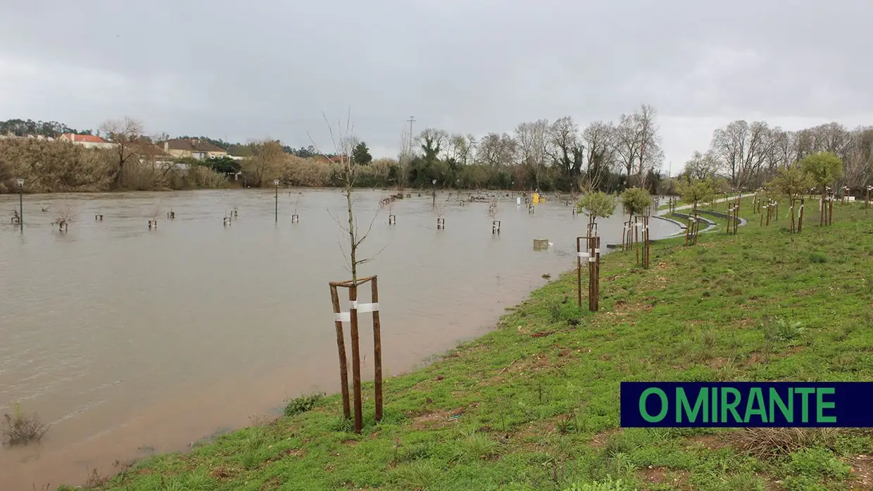 Parque do Flecheiro volta a ficar submerso em Tomar