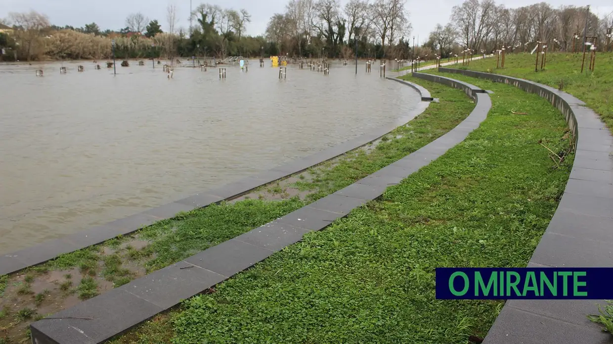 Parque do Flecheiro volta a ficar submerso em Tomar