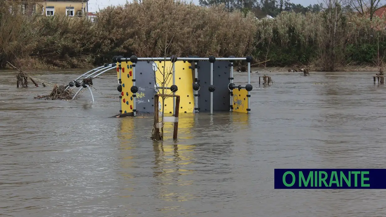 Parque do Flecheiro volta a ficar submerso em Tomar