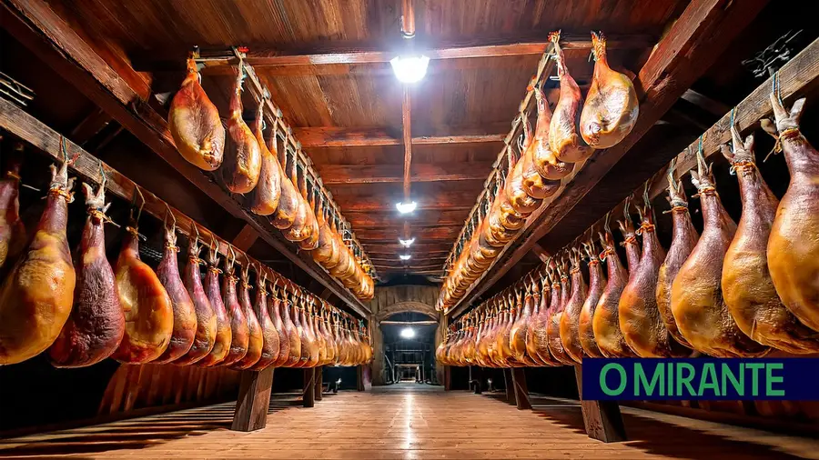 presunto pendurado em armazem