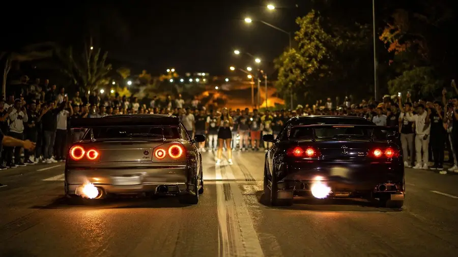 carros corridas ilegais tuning ilustrativ