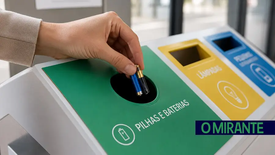 recolha pilhas reciclagem electrodomésticos ilustrativ