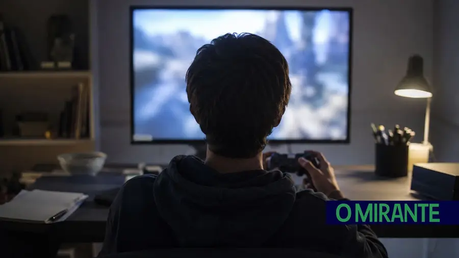 jovem jogar video jogos computador playstation ilustrativ