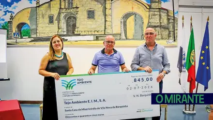 Tejo Ambiente entrega mais de 1.300 euros a instituições de Vila Nova da Barquinha