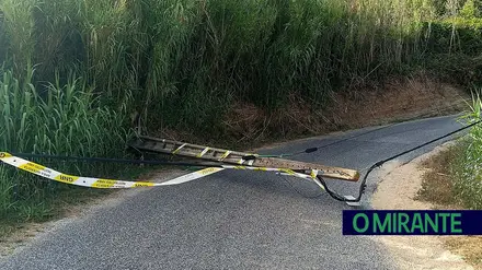 Estrada de acesso à Silveira do Pinto cortada após queda de poste em acidente