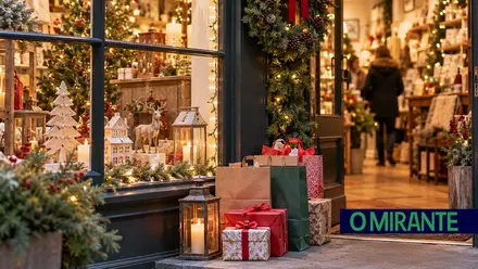ilustrativ natal montra compras natalicio