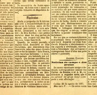 Imprensa. O artigo de Guiomar Torresão (Gabriel Cláudio) de 1881 no “Diário Ilustrado”, que falou de surf pela primeira vez em Portugal 