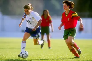 Maria João Xavier (à direita) foi internacional portuguesa em 76 jogos 