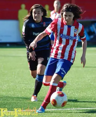 Ana Borges como jogadora do Atlético de Madrid