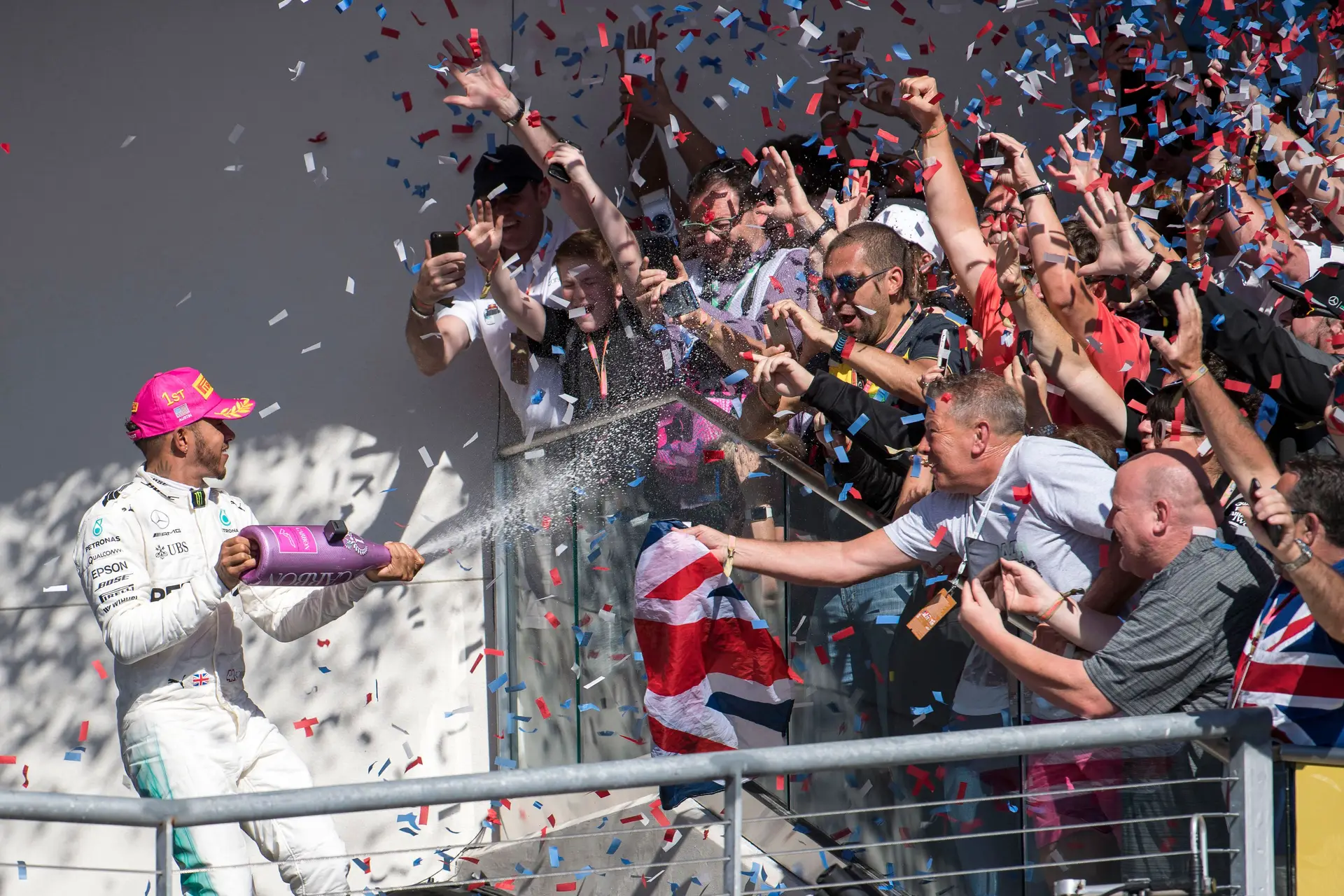 Lewis Hamilton celebra a vitória em Austin, EUA 