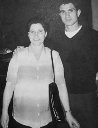 O jogador com a mãe