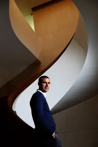 Pauleta durante a entrevista na Cidade do Futebol 