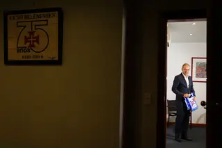Patrick Morais de Carvalho, presidente do Belenenses, fotografado em 2018 num gabinete do Estádio do Restelo, em Lisboa