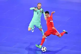 Pedro Cary, o número seis de Portugal, na meia-final do Europeu 2018, contra a Rússia