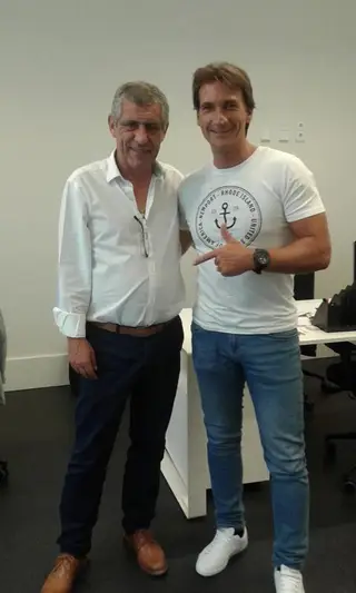 Andrade com o seu padrinho de casamento e atual selecionador nacional, Fernando Santos
