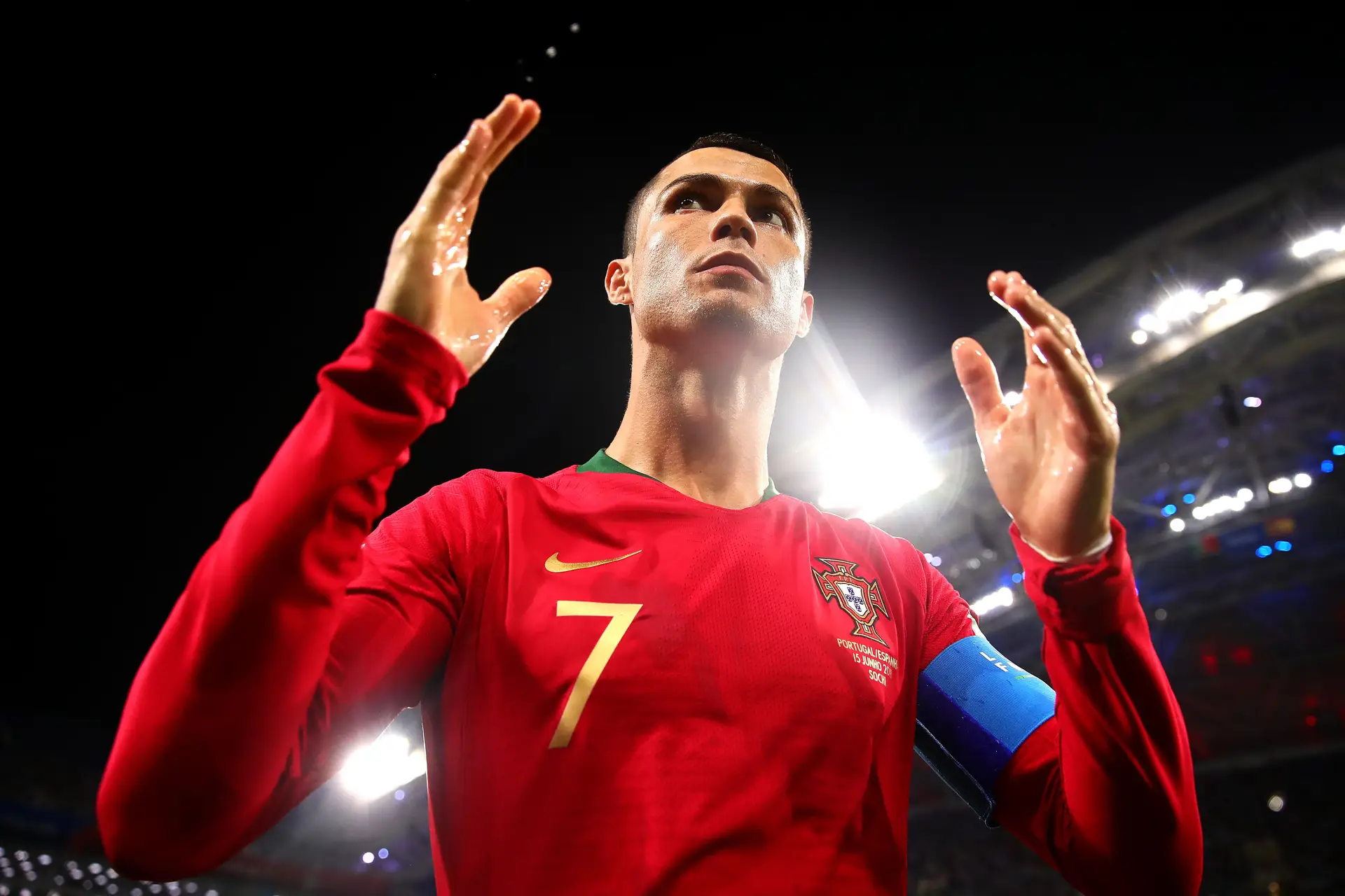 Cristiano Ronaldo marcou um hat trick frente a Espanha