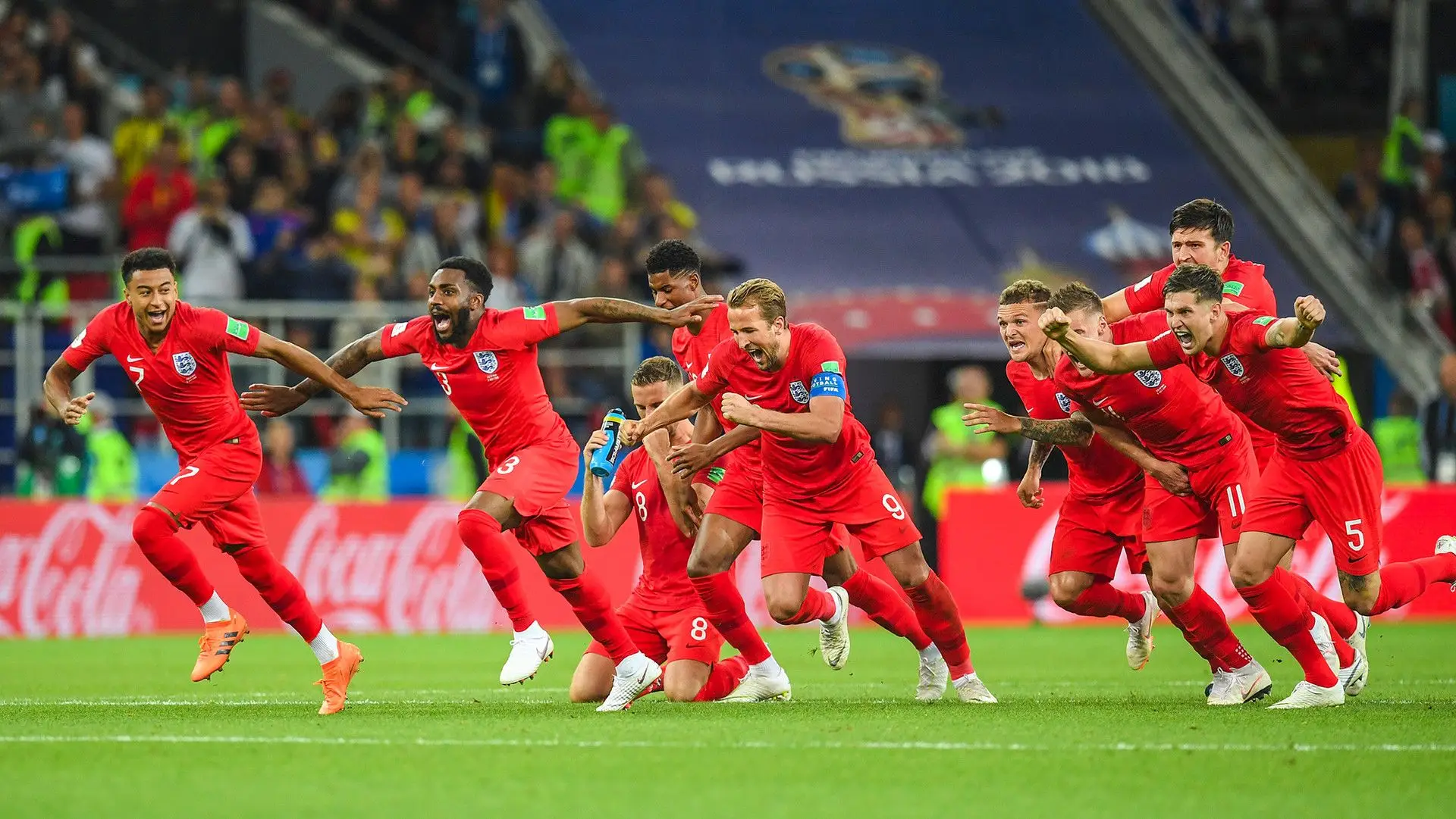 A Inglaterra empatou com a Colômbia nos oitavos-de-final (1-1), nos 120 minutos, mas depois venceu nos penáltis - e continua a lutar pelo sonho de repetir a conquista de 1966 