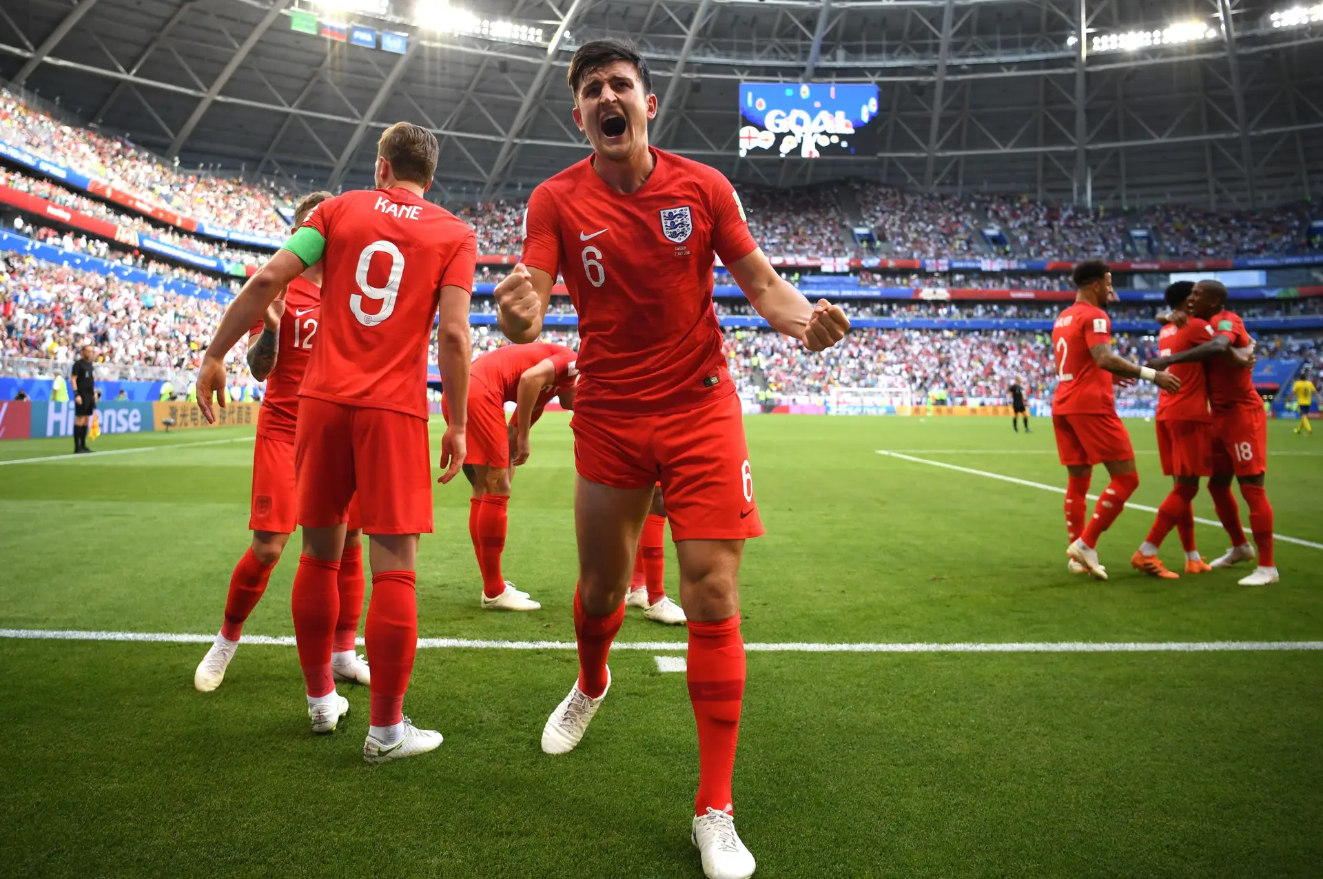 O central Maguire tem sido um dos destaques da seleção inglesa - tanto atrás como à frente, onde marcou um golo nos quartos-de-final contra a Suécia 
