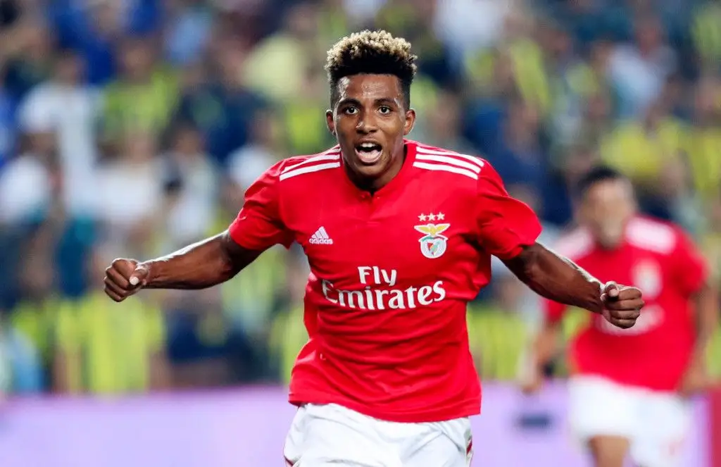 Gedson Fernandes celebra o golo marcado ao Fenerbahce na terceira pré-eliminatória da Liga dos Campeões 