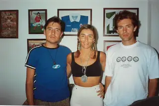 Rui Esteves (à direita) com os irmãos, antes de partir para a Coreia