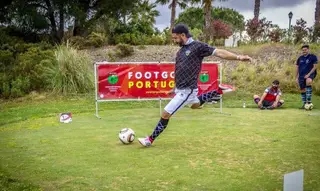 Em ação no footgolf