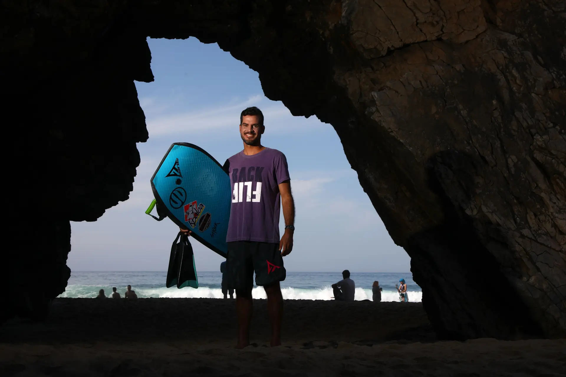 Uri Valadão esteve durante algumas semanas em Sintra, onde participou na etapa da Praia Grande do circuito mundial de bodyboard