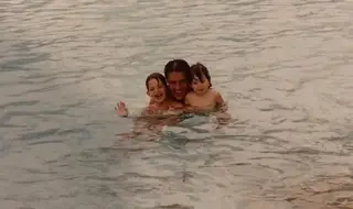Pedro Martins com os dois filhos Ricardo e Bárbara