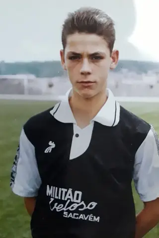 Na seleção de Lisbooa, com 13 anos
