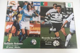 Santamaria fez um quadro com a sua foto e a do seu ídolo, o argentino Redondo