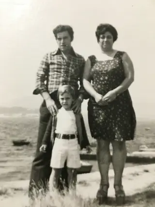 Com os pais, António e Conceição