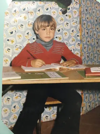 Na escola primária, em 1981