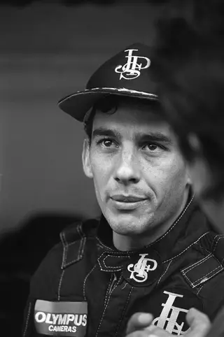 Ayrton Senna, fotografado no Autódromo do Estoril, em 1985.