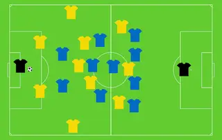 O posicionamento mais habitual do FC Porto no primeiro momento de pressão