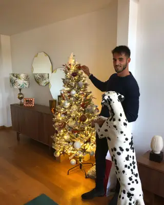 No Natal, em casa, com a cadela Kia