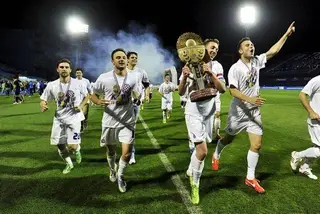 Na época 2012/13, Rúben (à esquerda) festejou a conquista da Taça da Croácia