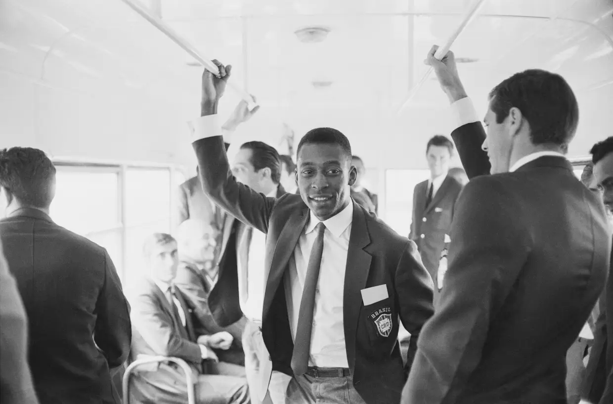 À chegada a Londres para o Mundial 1966