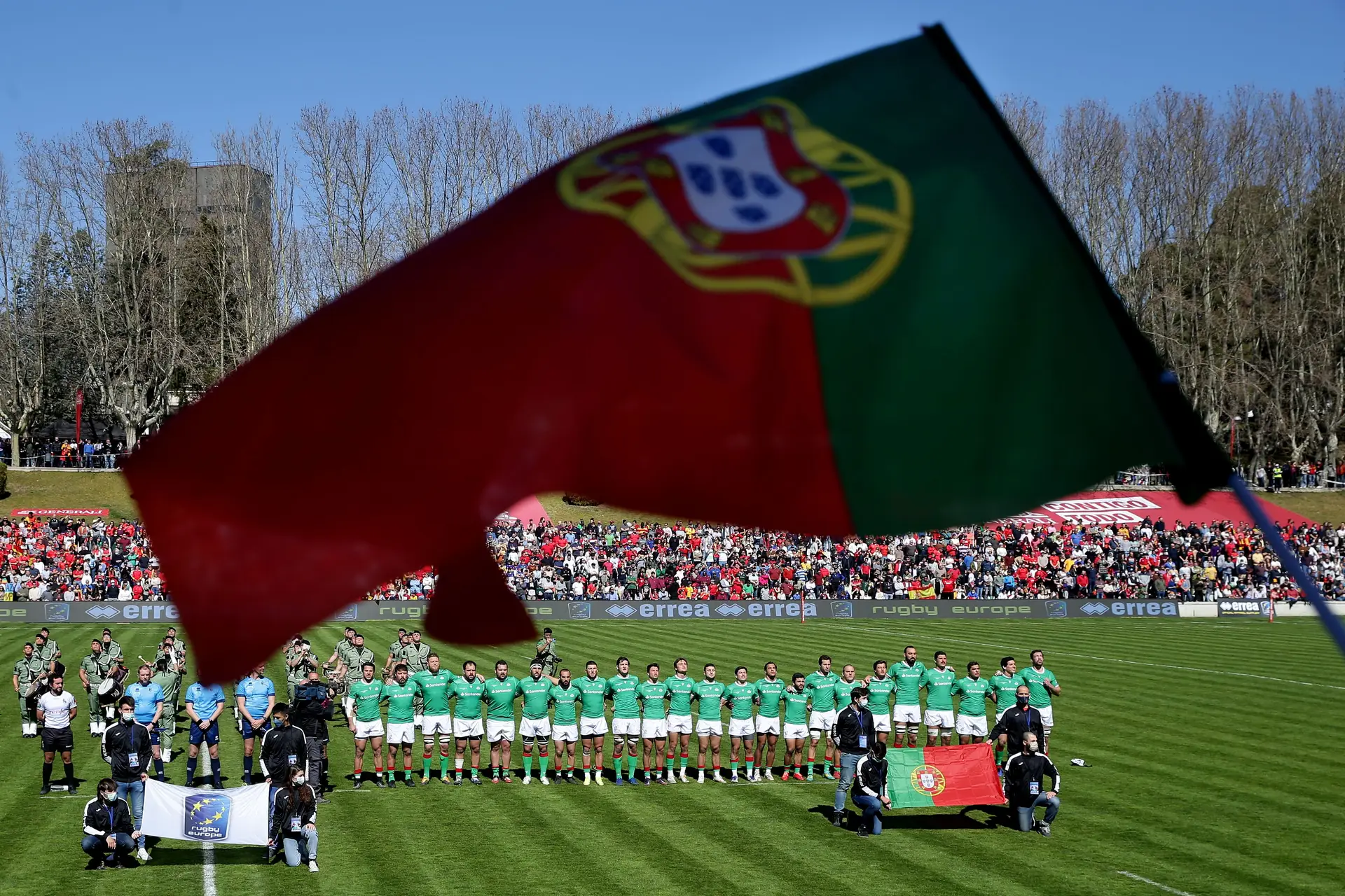 Jogo de rugby entre a geórgia e o conceito de portugal para o torneio de  rugby