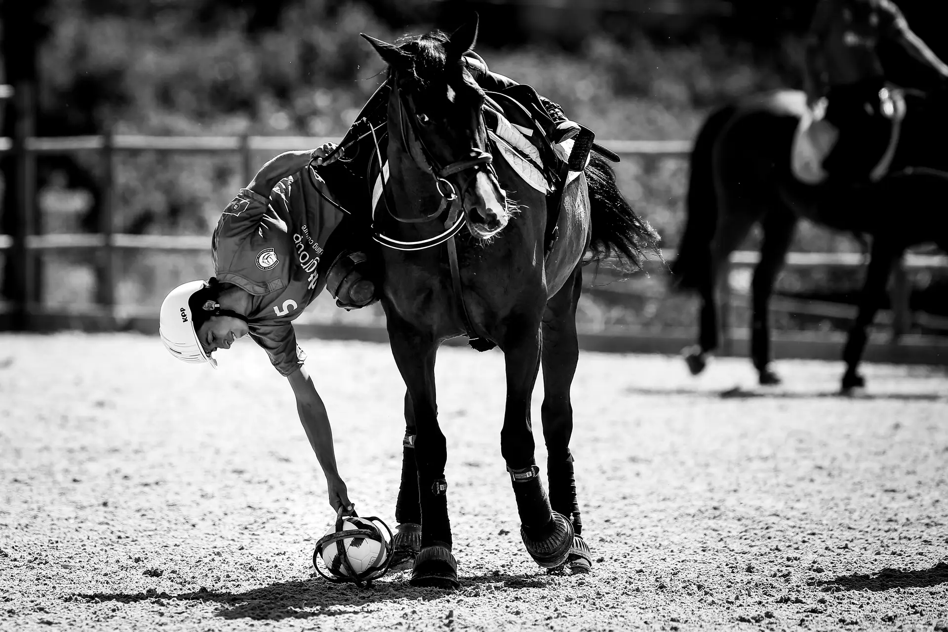 Mulher Durante Um Jogo De Bola De Cavalo Imagem Editorial - Imagem de  jogador, arena: 195607450