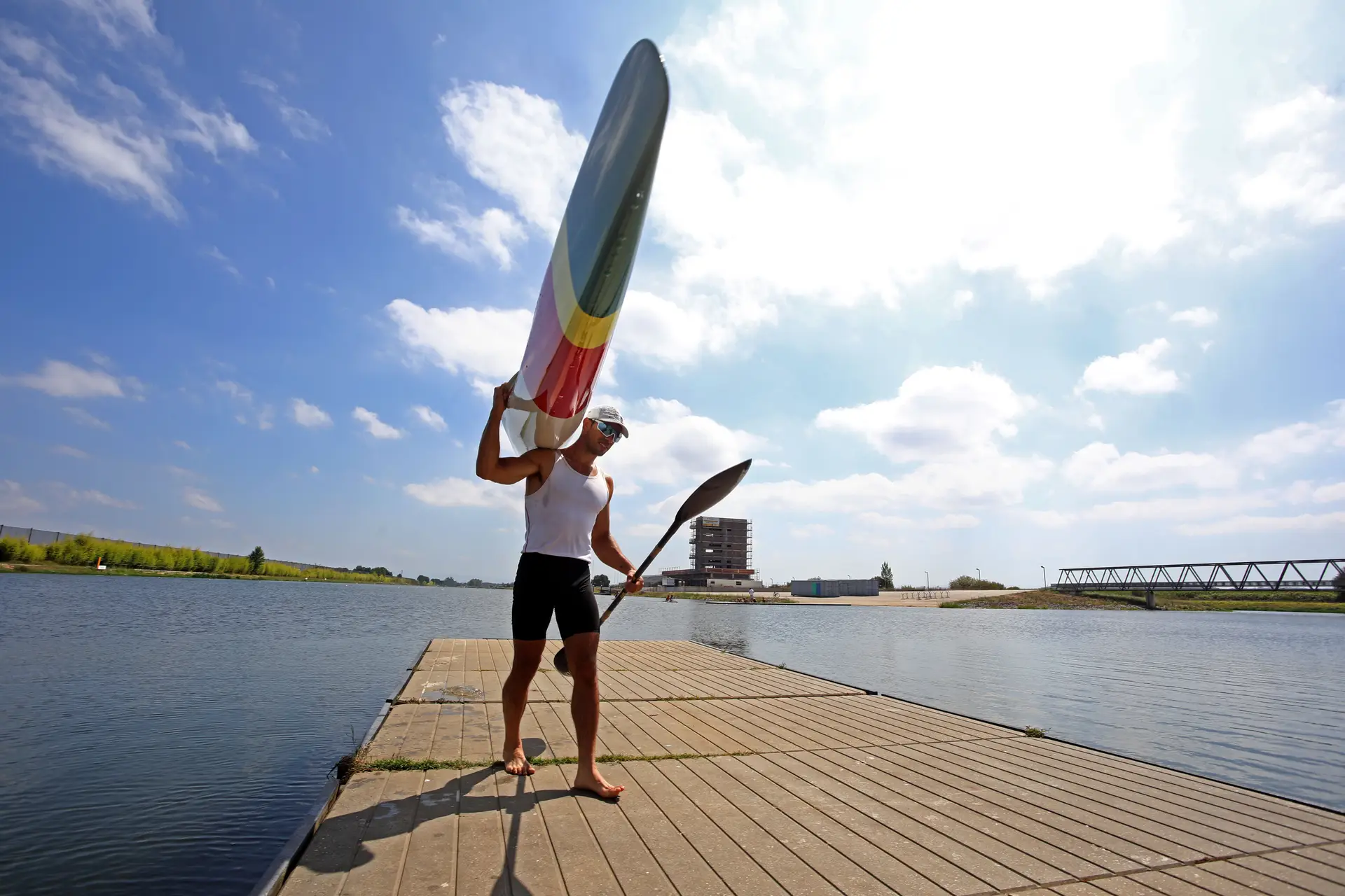 Fernando Pimenta no Centro de Alto Rendimento de canoagem em Montemor-o-Velho.