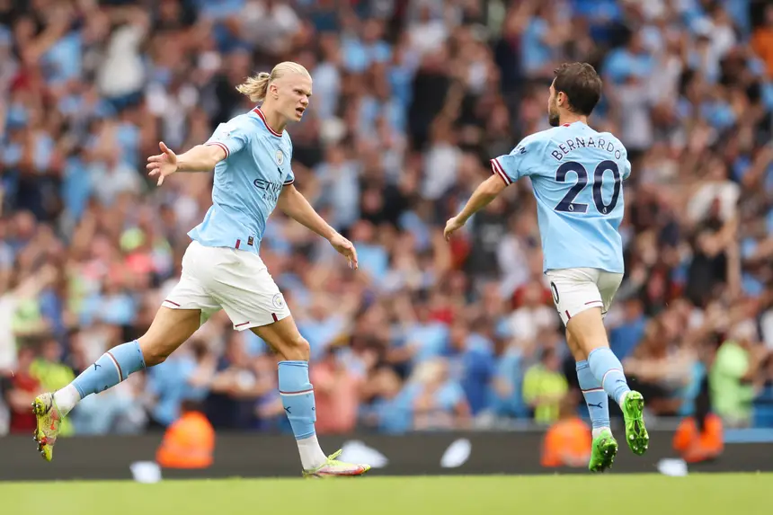 Haaland marca dois e Manchester City abre defesa do título inglês
