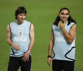 Com um ainda muito jovem Lionel Messi, antes do Mundial de 2006