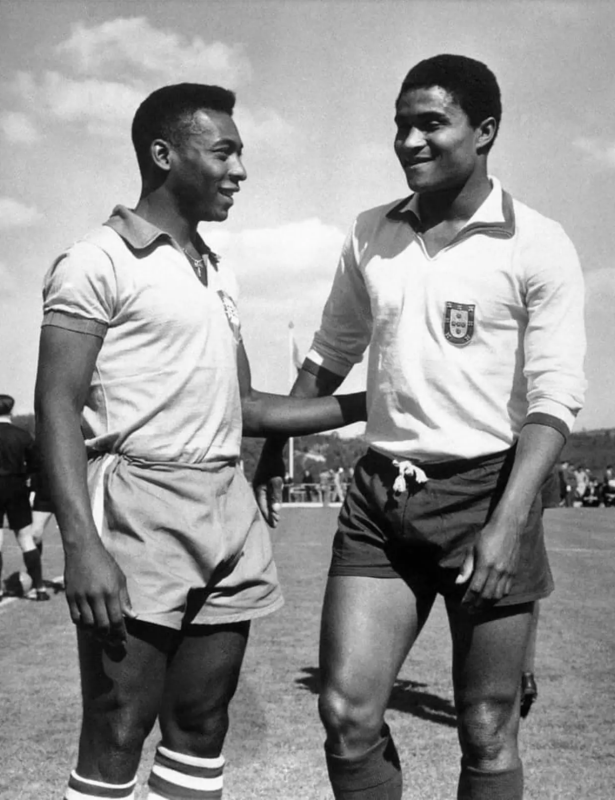 Com Eusébio durante o Mundial 1966
