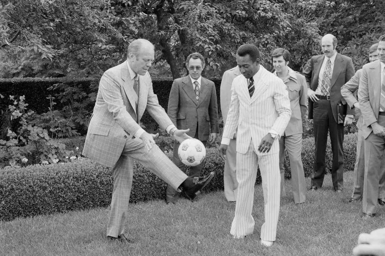 Pelé e o presidente Gerald Ford