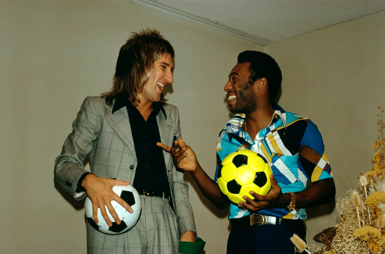 Pelé e Rod Stewart