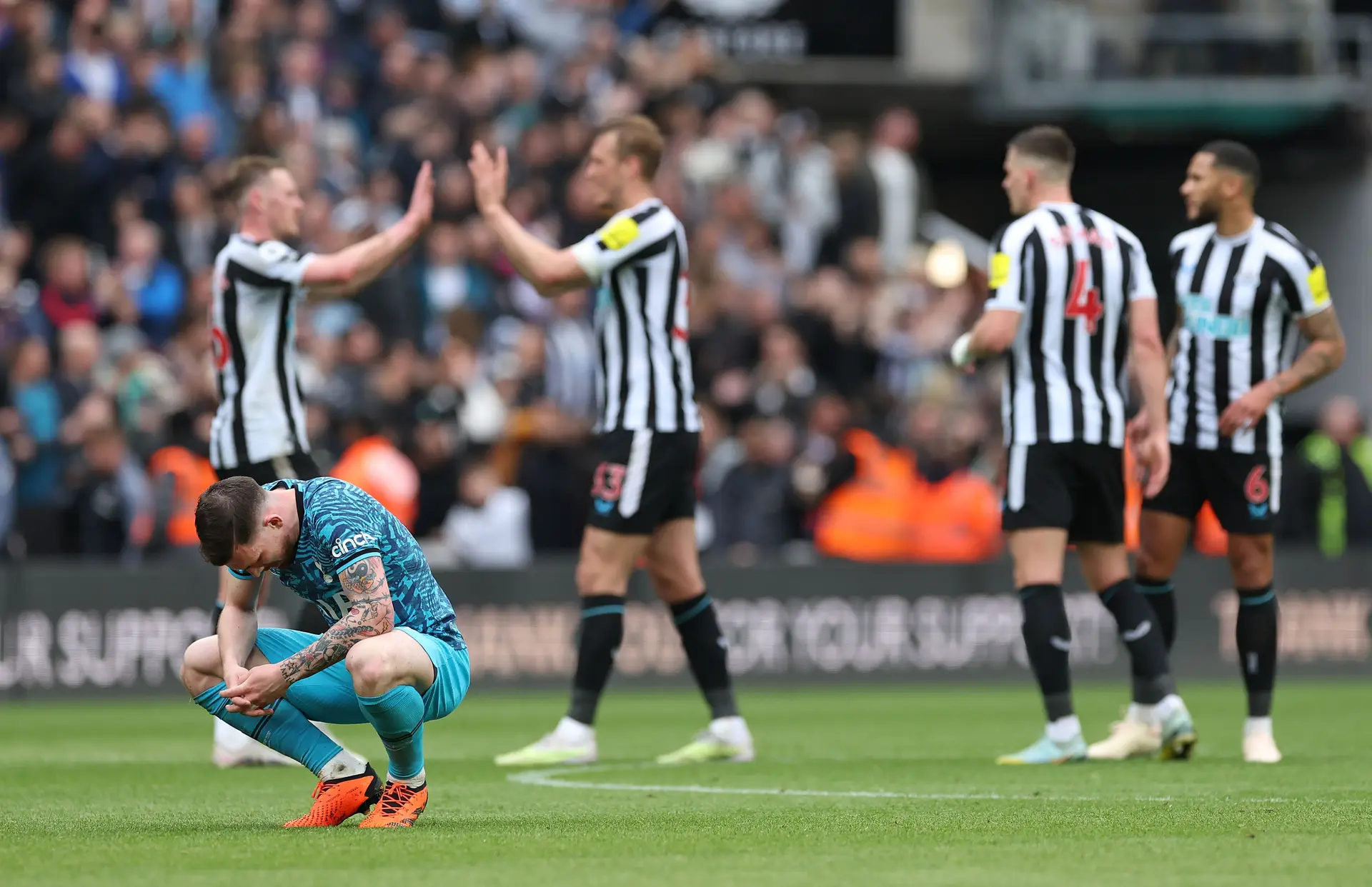 Aos 21 minutos, o Newcastle já atropelava o Tottenham por 5-0. Jogo acabou 6-1