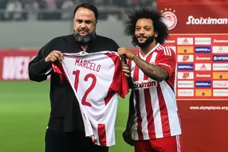 Na apresentação de Marcelo, uma das estrelas que contratou para o Olympiacos