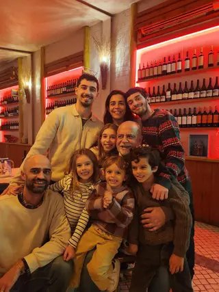 Com os filhos e netos