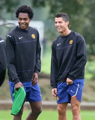 Com Ronaldo, com quem desenvolveu amizade na Inglaterra
