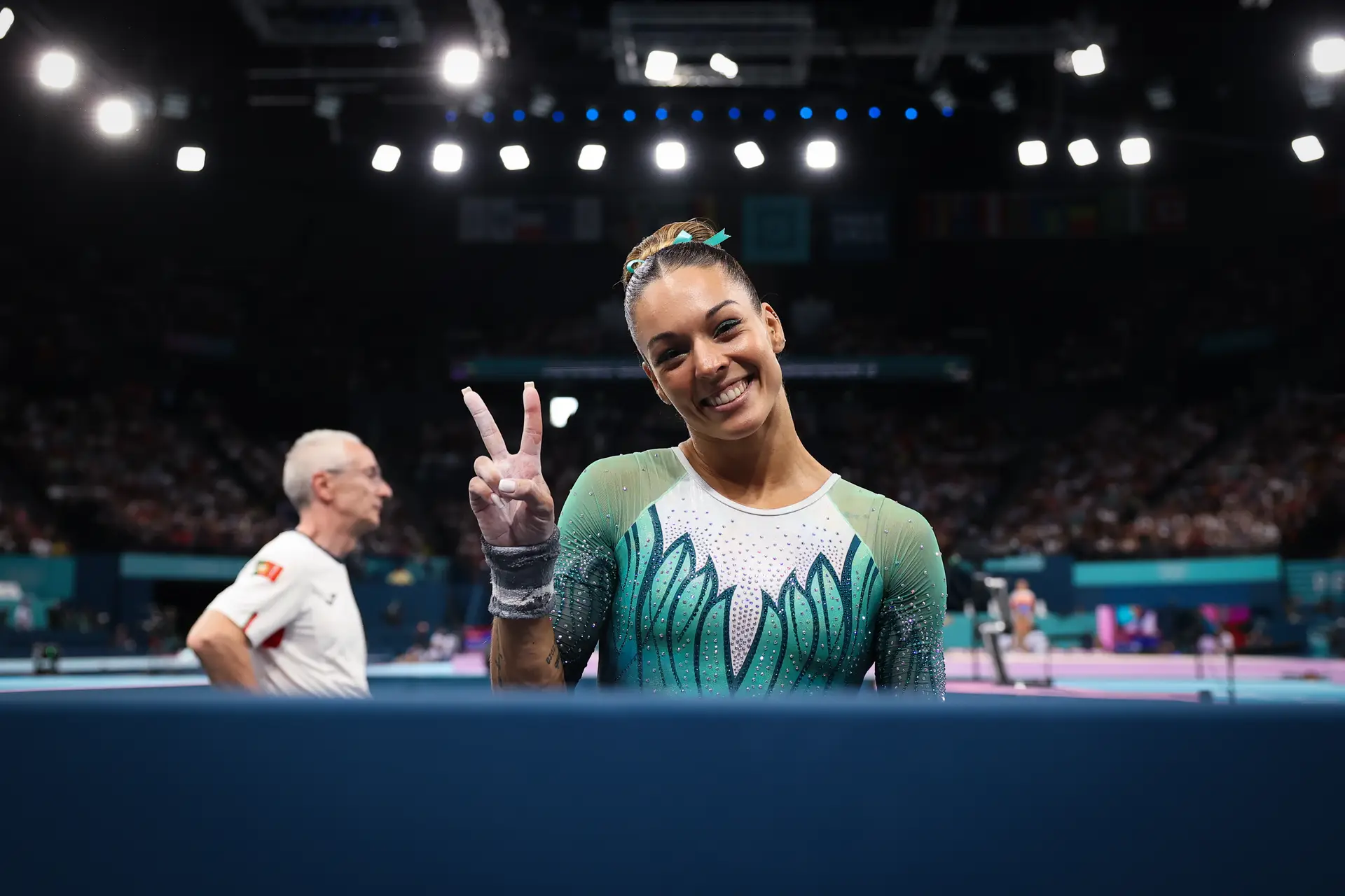 L’émotion de Filipa Martins appartient déjà à l’histoire : la gymnaste est la première Portugaise à se qualifier pour la finale du concours multiple